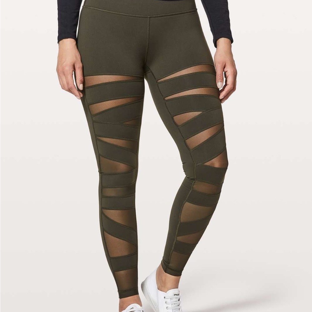 Lululemon Athletica High Rise Wunder Under Mesh Leggings